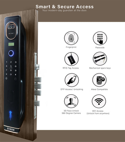 Multiple unlocking options-Camera door lock