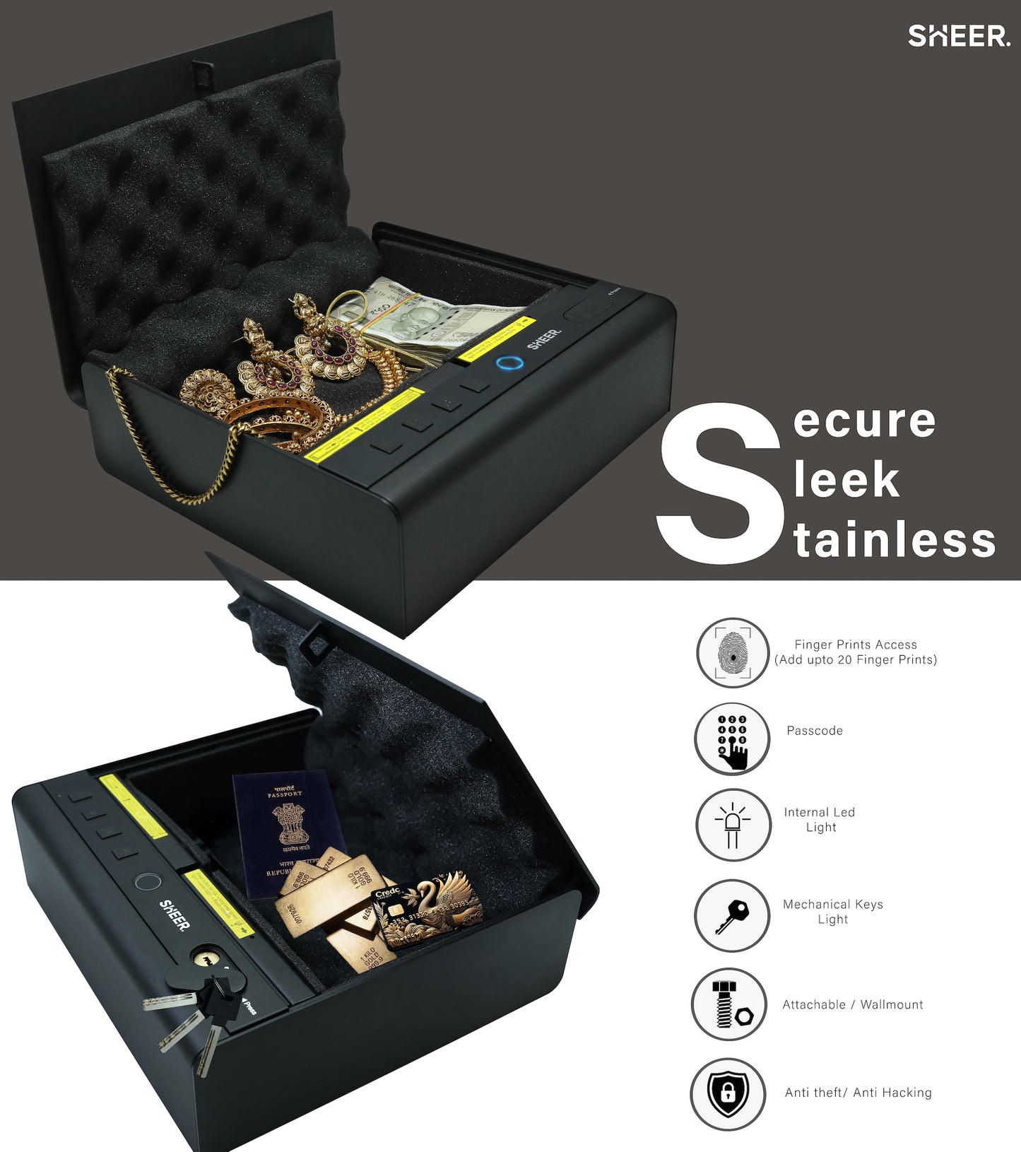 Secure, sleek, and stainless design Digital Locker